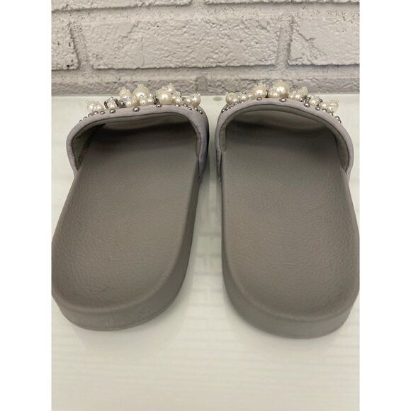 Bebe Fenix Faux Pearls & Rhinestones Slides Size 6 - Picture 7 of 8